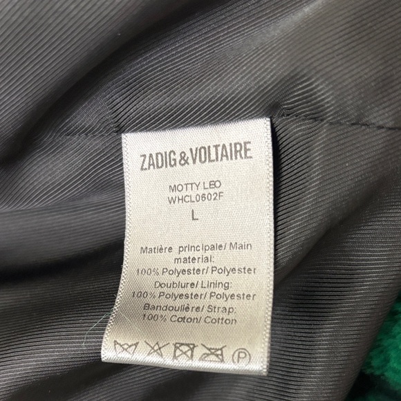 Zadig & Voltaire Green Animal Print Teddy Jacket - Picture 2 of 4